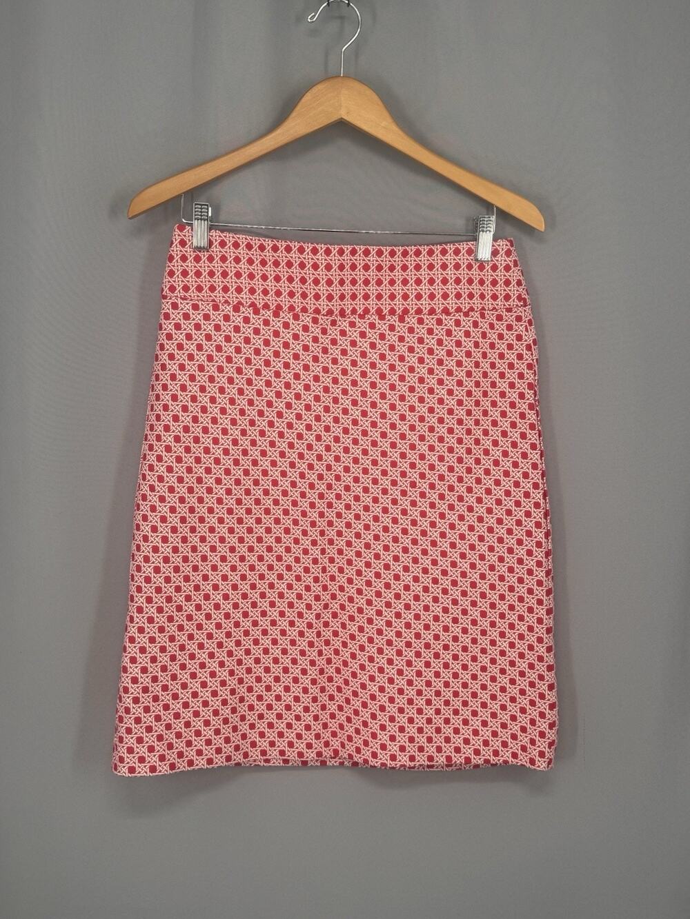 Talbots Skirt Womens Size 4 Red White A-Line Skirt Lined Academia Geometric